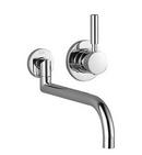 1.5 gpm 2-Hole Wall Mount Kitchen Mixer with Rosette and Single Lever Handle in Matte Platinum