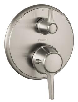 Two Handle Thermostatic Valve Trim in Brushed Nickel