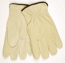 M Size Grain Leather Driver Gloves in Cream and Black