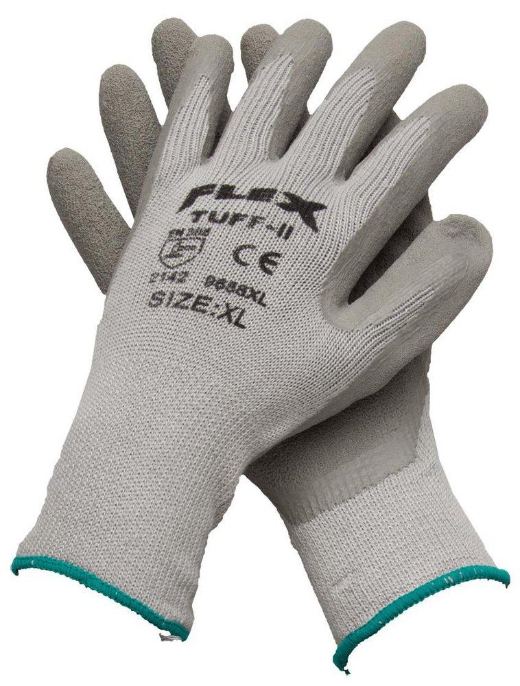 PROSELECT&reg; Grey Latex Dipped Cotton and Plastic Chemical Resistant Gloves in Grey 