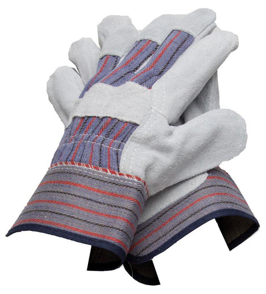 PROSELECT&reg; Grey Cowhide Leather General Duty Driver Gloves in Grey, Blue and Red 
