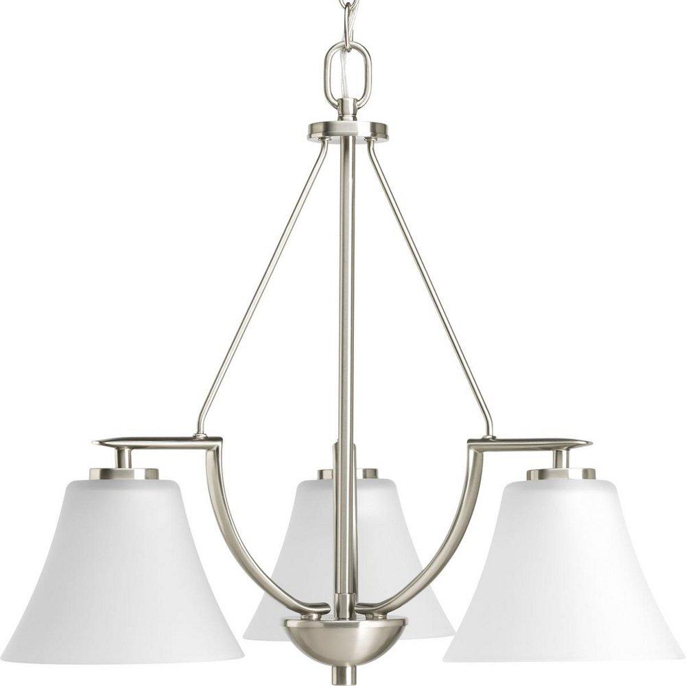 Progress Lighting Brushed Nickel 3 Light 100W Chandelier 