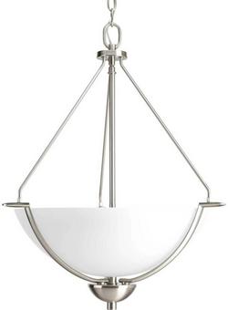 3 Light 100W Pendant Brushed Nickel