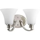 Progress Lighting Brushed Nickel 14 in. 100W 2-Light Bath Vanity Wall Light 