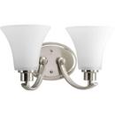 Progress Lighting Brushed Nickel 14 in. 100W 2-Light Bath Vanity Wall Light 
