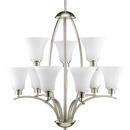 Progress Lighting Brushed Nickel 9 Light 100W Chandelier 