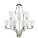 Progress Lighting Brushed Nickel 9 Light 100W Chandelier 