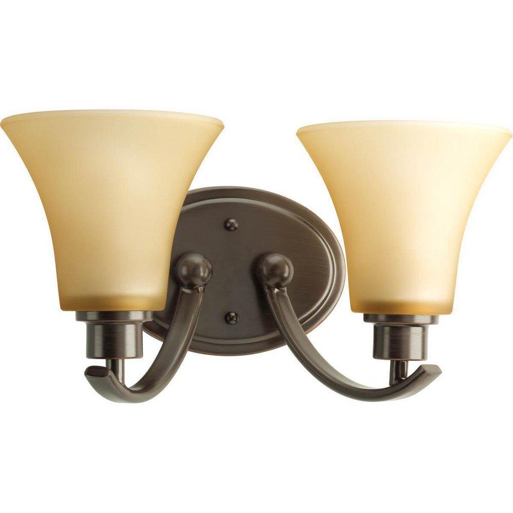Progress Lighting Antique Bronze 14 in. 100W 2-Light Bath Vanity Wall Light 