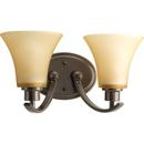 Progress Lighting Antique Bronze 14 in. 100W 2-Light Bath Vanity Wall Light 