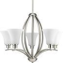 Progress Lighting Brushed Nickel 5 Light 100W Chandelier Fluted Glass 