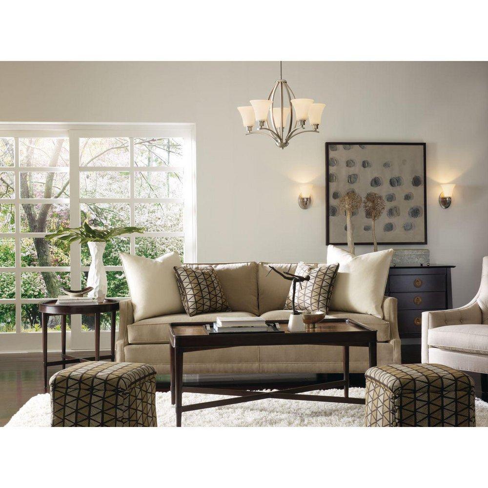 Progress Lighting Brushed Nickel 5 Light 100W Chandelier Fluted Glass 