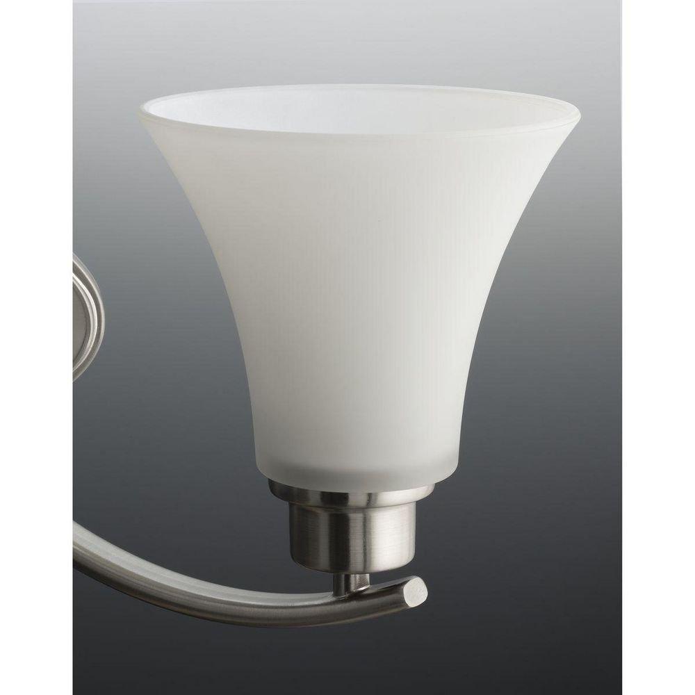 Progress Lighting Brushed Nickel 5 Light 100W Chandelier Fluted Glass 