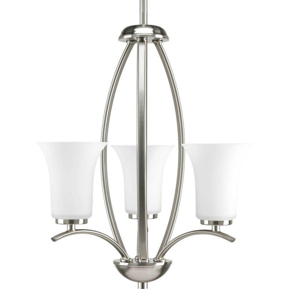 Progress Lighting Brushed Nickel 60W 3-Light Candelabra E-12 Incandescent Chandelier 