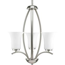 60W 3-Light Candelabra E-12 Incandescent Chandelier in Brushed Nickel