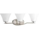 Progress Lighting Brushed Nickel 3 Light 100W Vanity Light Fixture 