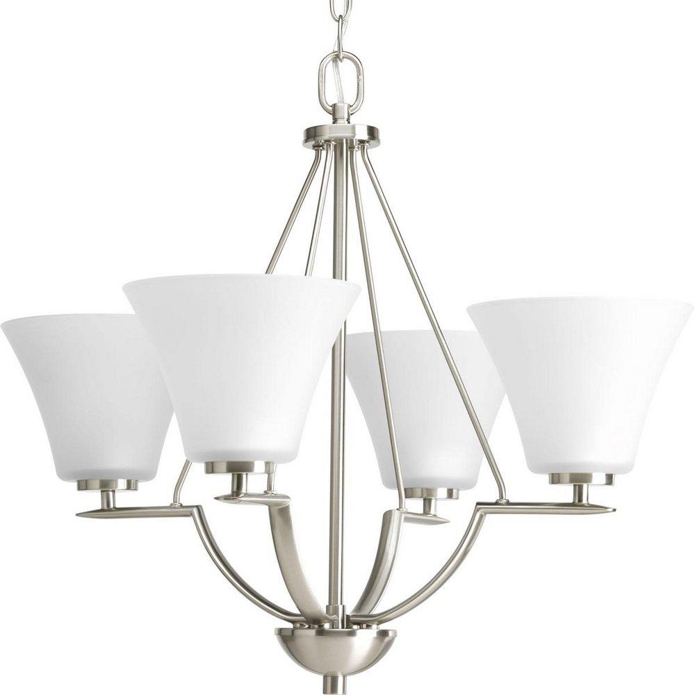 Progress Lighting Brushed Nickel 4 Light 100W Chandelier 