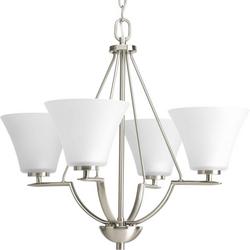 4 Light 100W Chandelier Brushed Nickel