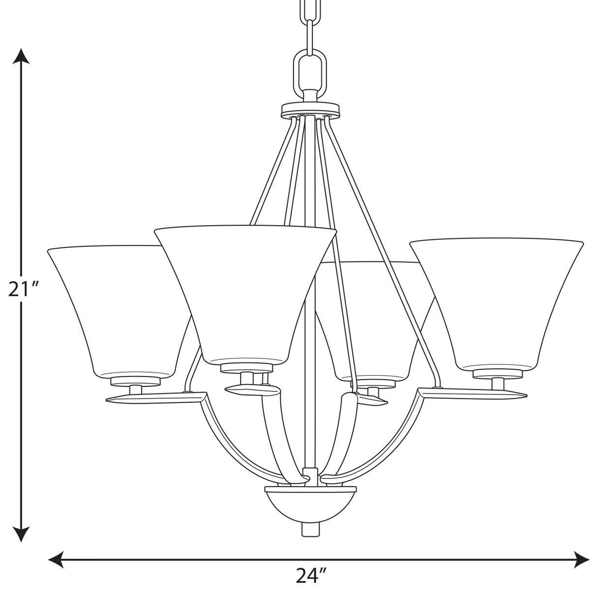 Progress Lighting Brushed Nickel 4 Light 100W Chandelier 