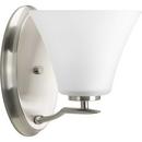 Progress Lighting Brushed Nickel 7-1/4 x 9 in. 100W 1-Light Medium E-26 Incandescent Vanity Fixture with Etched Glass 