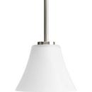 1 Light 100W Mini Pendant with Etched Glass Brushed Nickel