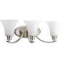 Progress Lighting Brushed Nickel 3 Light 100W Vanity Light Fixture 