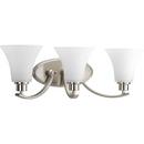Progress Lighting Brushed Nickel 3 Light 100W Vanity Light Fixture 