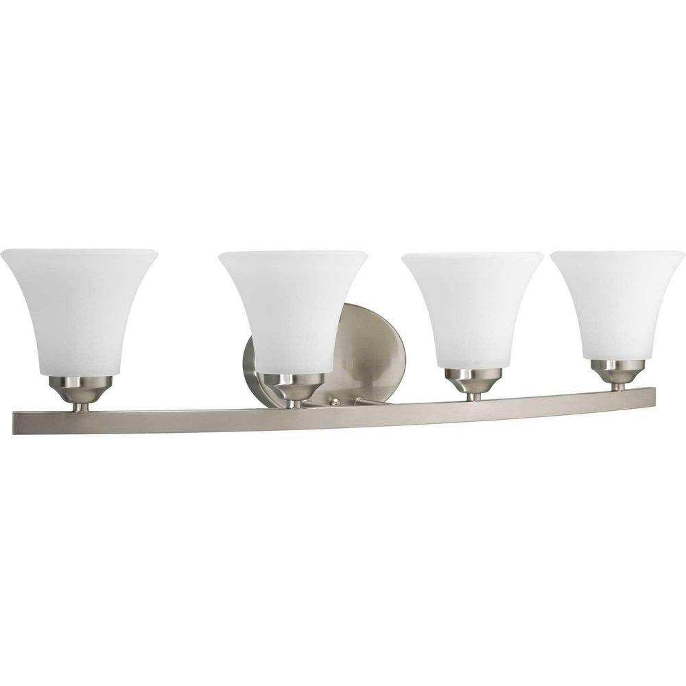 Progress Lighting Brushed Nickel 28-1/4 in. 100W 4-Light Bath Vanity Wall Light 