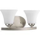 Progress Lighting Brushed Nickel 13-1/4 in. 100W 2-Light Bath Vanity Wall Light 