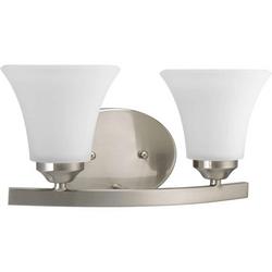 13-1/4 in. 100W 2-Light Bath Vanity Wall Light in Brushed Nickel