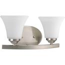 Progress Lighting Brushed Nickel 13-1/4 in. 100W 2-Light Bath Vanity Wall Light 