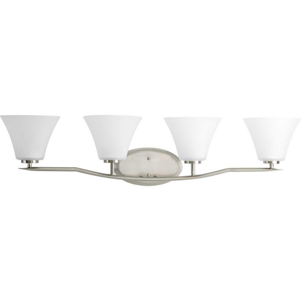 Progress Lighting Brushed Nickel 37-1/4 in. 100W 4-Light Vanity Light 