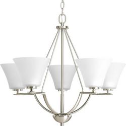 5 Light 100W Chandelier Brushed Nickel