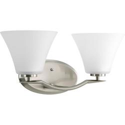 100W 2-Light Vanity Light Fixture in Brushed Nickel