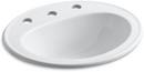 KOHLER White Drop-in Basin 