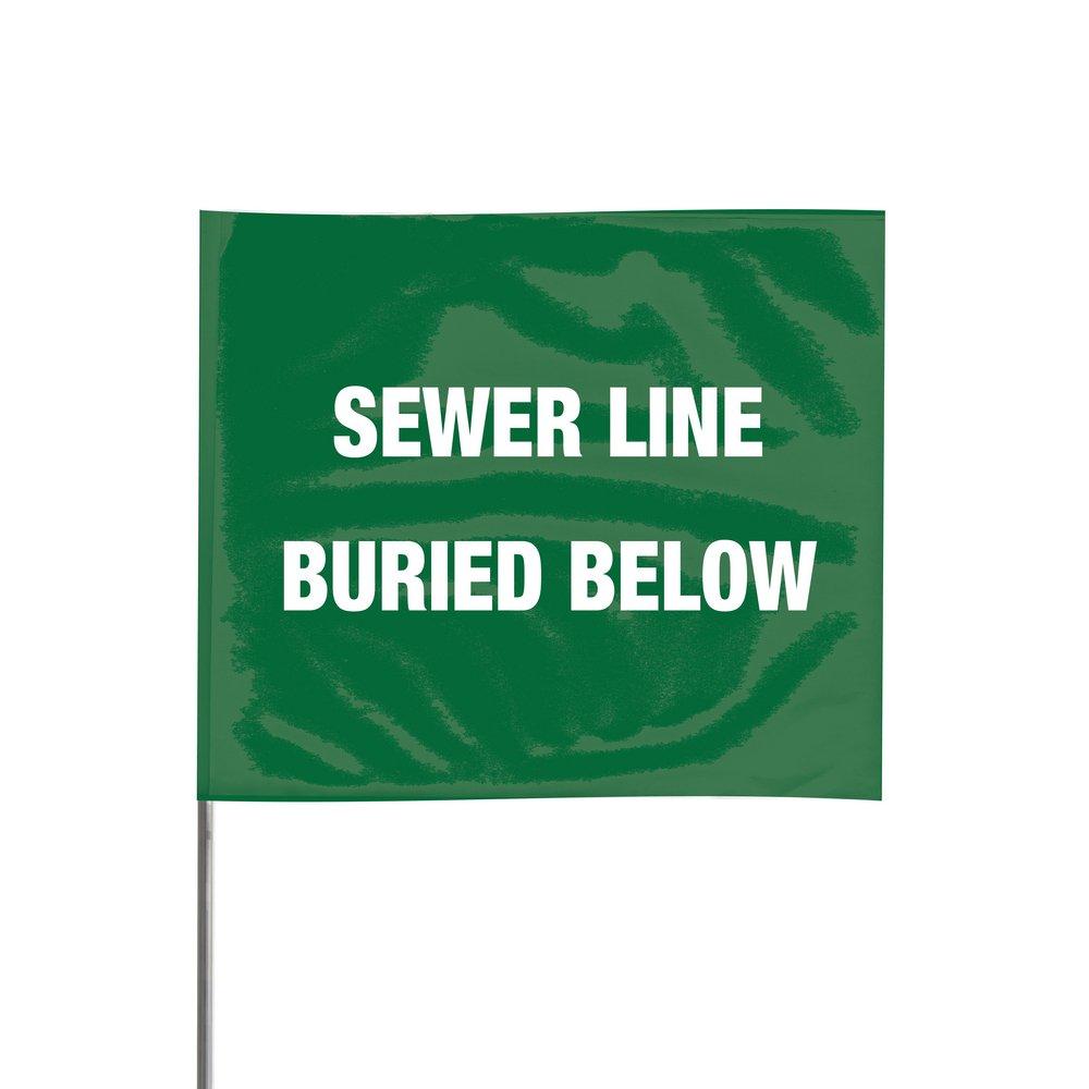 Presco Green 4 x 18 in. Plastic and Steel Marking Flag 