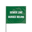 4 x 18 in. Plastic and Steel Marking Flag in Green and White