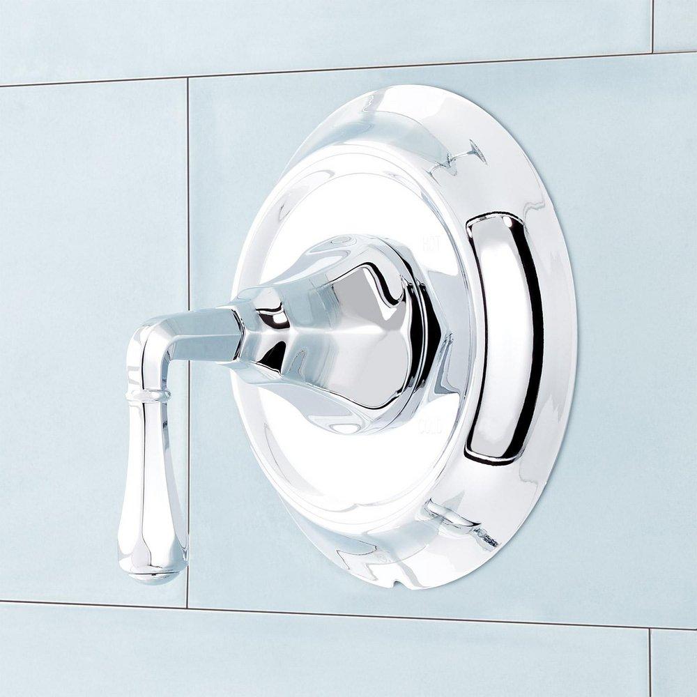 Signature Hardware Chrome Single Lever Handle Pressure Balancing Valve Trim 