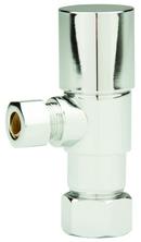 5/8 x 3/8 in. Compression Round Angle Supply Stop Valve in Brushed Nickel