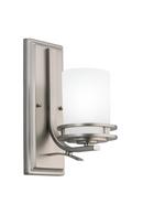 100 W 8 in. 1-Light Medium Wall Sconce in Brushed Nickel