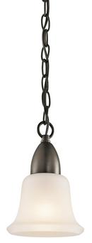 1-Light Mini Pendant with Satin Etched Glass in Olde Bronze