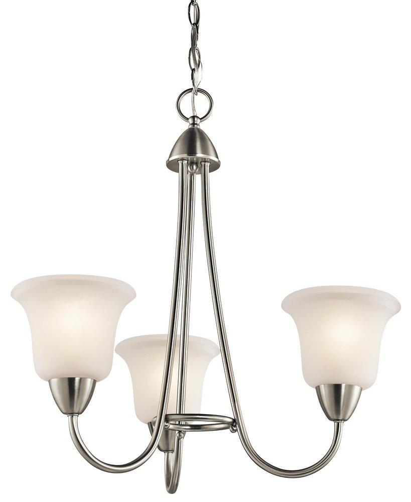 Kichler Lighting Brushed Nickel 21-1/2 in. 100W 3-Light Medium Incandescent Chandelier 
