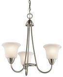 Kichler Lighting Brushed Nickel 21-1/2 in. 100W 3-Light Medium Incandescent Chandelier 