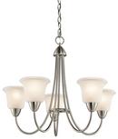 21 in. 100W 5-Light Medium Chandelier in Brushed Nickel