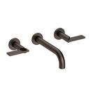Two Handle Wall Mount Widespread Bathroom Sink Faucet in English Bronze