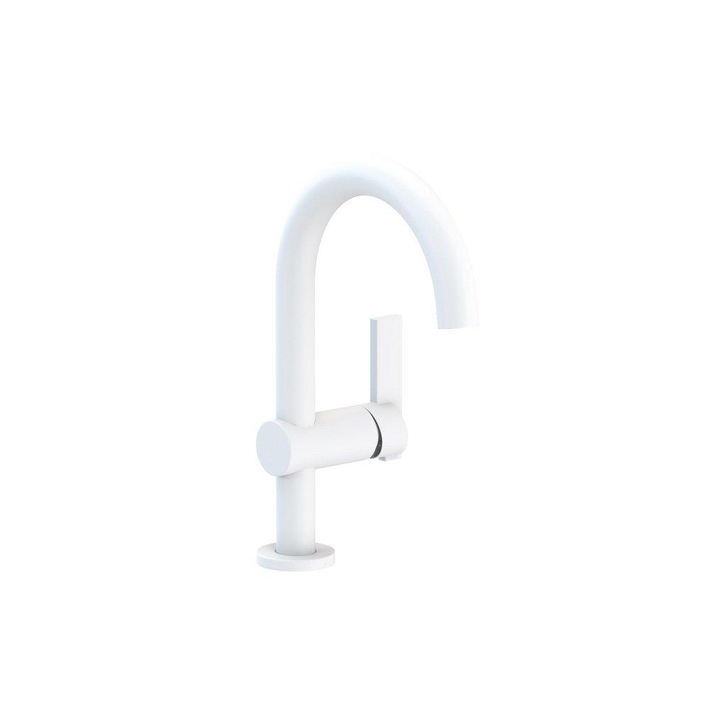 Newport Brass Matte White Single Handle Monoblock Bathroom Sink Faucet 