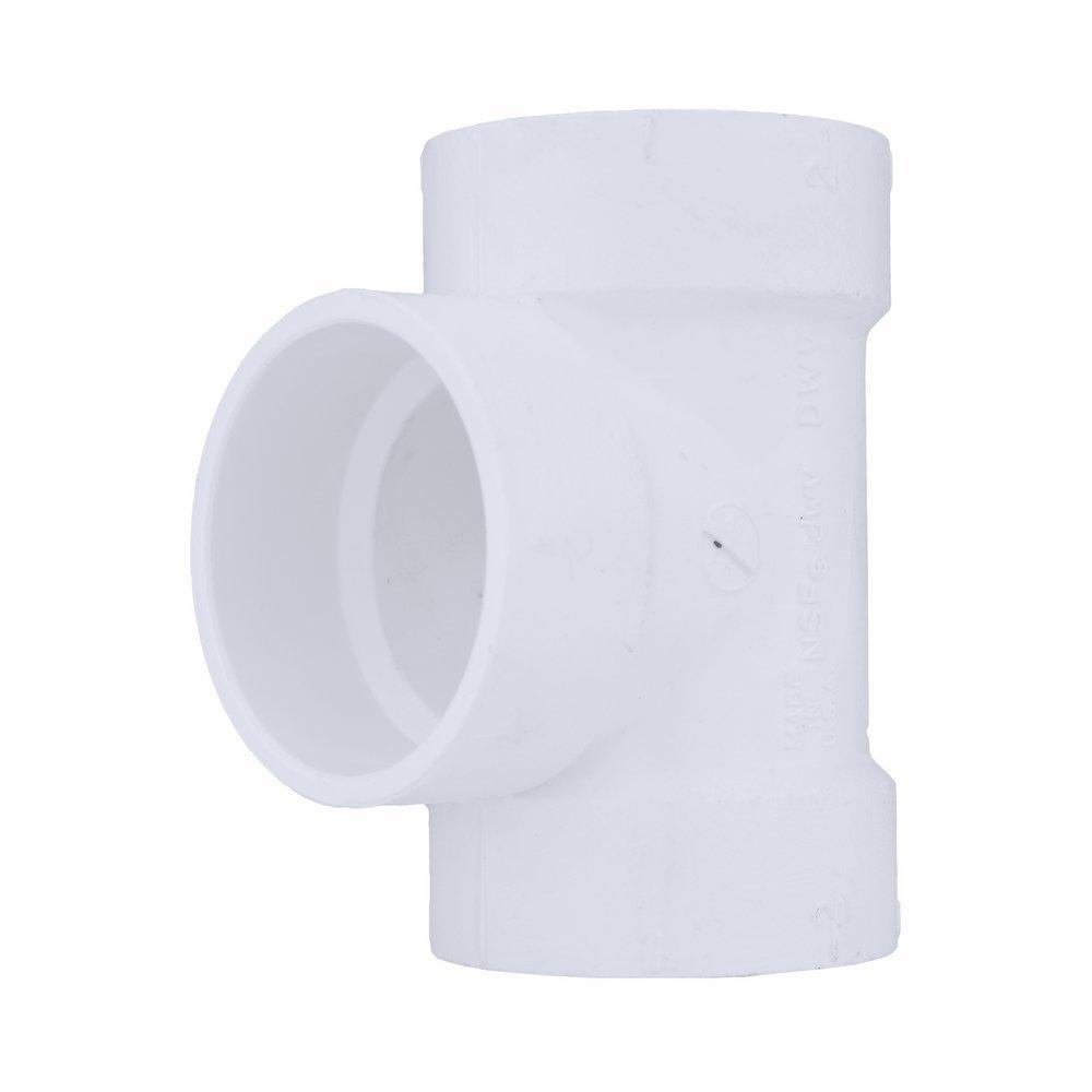 White PVC DWV Vent Tee 