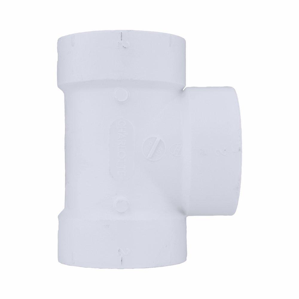 White PVC DWV Vent Tee 