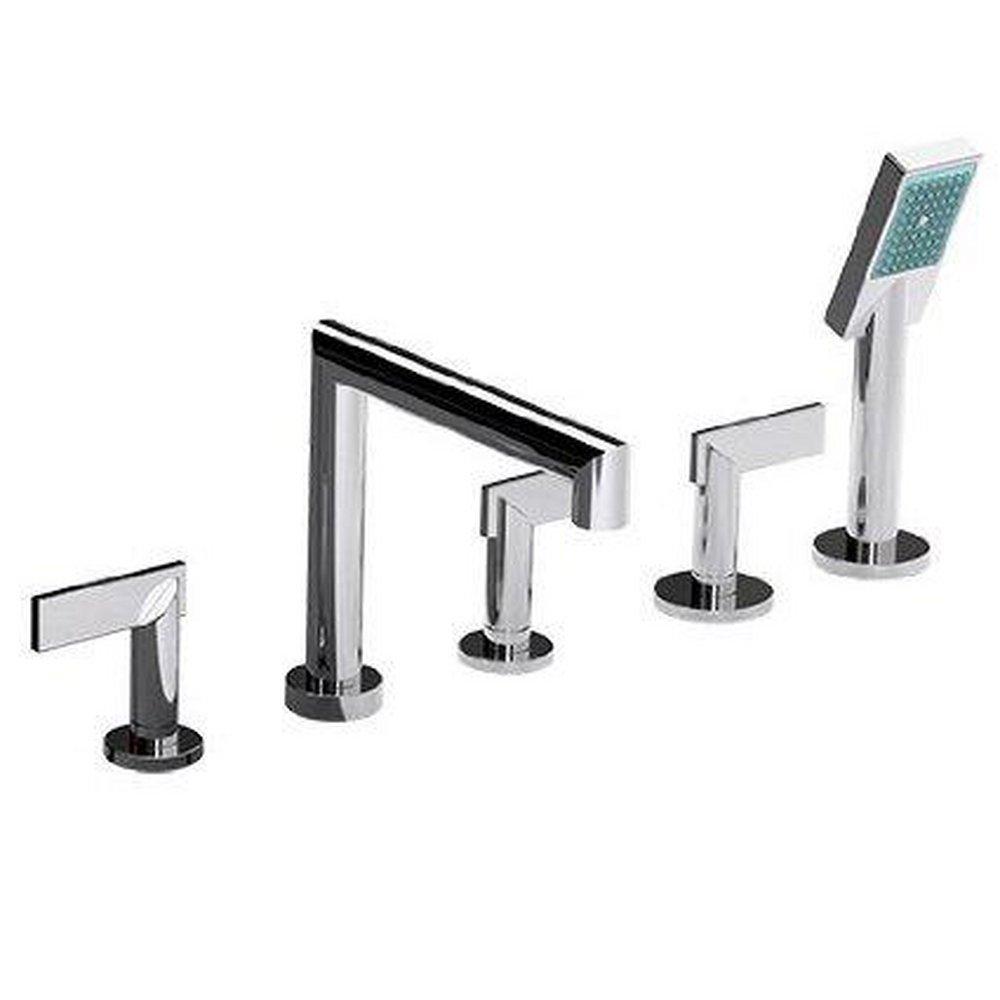 Newport Brass Polished Nickel - Natural 1.8 gpm Deck Mount Roman Tub Faucet Trim with Triple Lever Handle 