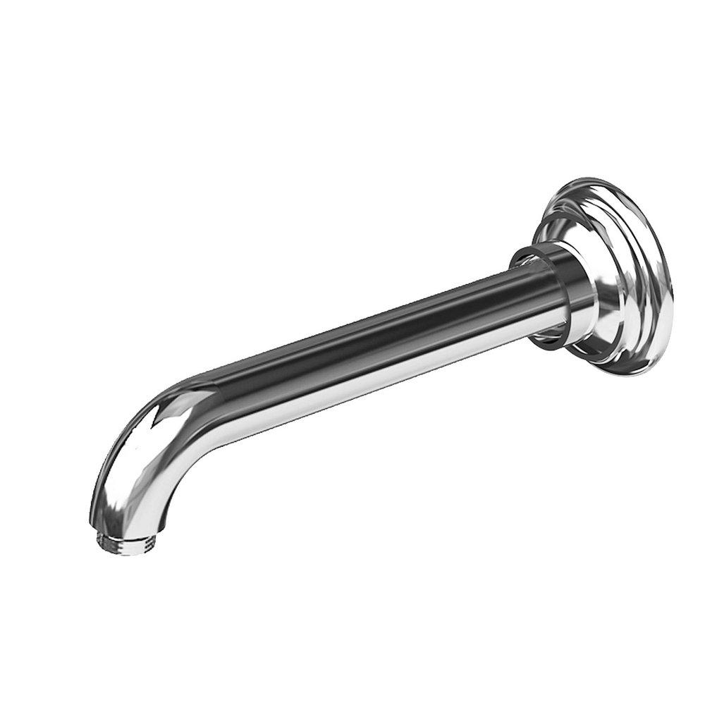 Newport Brass Polished Chrome 1/2 x 8 in. NPT Solid Brass Shower Arm and Flange 