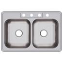 Dayton Satin 33 x 22 in. 4 Hole Stainless Steel Double Bowl Drop-in Kitchen Sink 